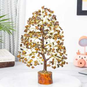 Arbre à Argent Feng Shui en Cristal Naturel Œil de Tigre Fait Main, Durable, Thème Religieux, avec Base en Agate pour la Décoration Intérieure - Product Image 2