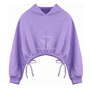 Échantillon Gratuit Nouvelle Mode Respirant Super Doux Décontracté Coupe Ample Crop Top Manches Courtes Fibre de Bambou Chaud Hiver ODM Sweats à Capuche pour - Product Image 3