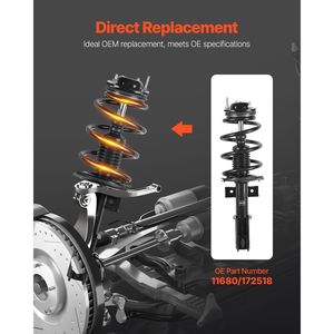2 Pezzi Ammortizzatori Anteriori con Molla Elicoidale per GMC Acadia 2007-2012 e Buick 2008-2012, Sospensioni Tuning - Product Image 3