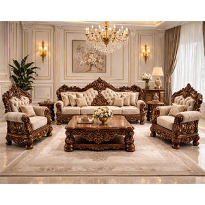 Juego de Muebles para Sala de Estar Hechos a Mano Royal Regency, Último Modelo de Sofá de Cinco Plazas, Juego de Sala de Estar de Madera Tallada a Mano, Superventas en EE. UU. - Product Image 1