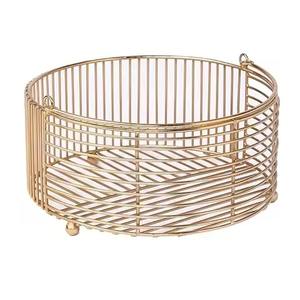 Cesta de regalo de metal con estructura de alambre, cesta para guardar frutas y pan, cesta de embalaje para regalo, para mesa de comedor - Product Image 3