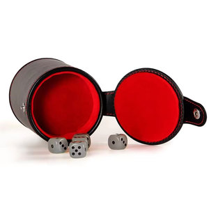 Wholesale Custom Board Game Set Original Leather Wholesale <b>Dice</b> Cup Customized Logo Leather Shaker Cup With Poker Dices - Product Image 1