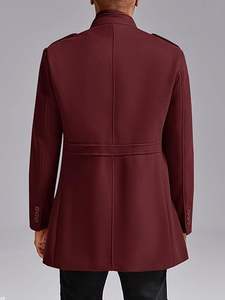 Manteau Trench Homme Simple Boutonnage de Qualité Supérieure, Col Revers Décontracté, Tenue de Travail Professionnelle, Manteau Long d'Hiver Respirant - Product Image 5