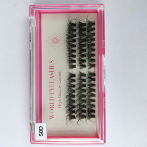 Extensions de cils en faux vison naturel, faits main, style doux, en grappes segmentées, pour application DIY, cruelty-free - Product Image 6