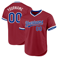 Maillot de baseball authentique grande taille, couleurs dégradées personnalisées, maille polyester respirante, séchage rapide, col en V, deux boutons, style rétro