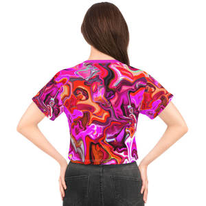 T-shirts Crop Top Col Rond Personnalisables avec Logo Style Hip Hop Club et Couleur Personnalisée Été 2026 - Product Image 2