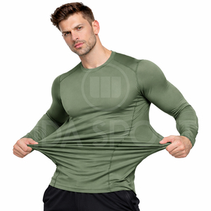 Custom <b>Men</b> <b>Compression</b> <b>Shirt</b> Long Sleeve Gym Wear Moisture Wicking Fitness Training Top Quick Dry Athletic Performance Apparel - Product Image 2