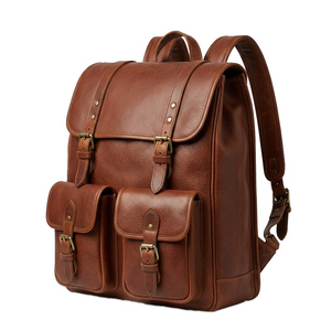 Premium Genuine <b>Leather</b> Rucksack Bag for Men Vintage Large Capacity Travel Hiking Camping <b>Laptop</b> <b>Backpack</b> Waterproof OEM - Product Image 6