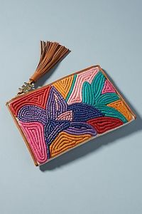 Elegant Floral Handmade Embroidered Coin Purse with Bead Work Ladies Designer Mini <b>Wallet</b> Pouch - Product Image 6