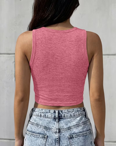Women's Striped Knitted Tank Top Scoop Neck Casual Spandex Cotton Blend Breathable Regular Length Top - Product Image 6