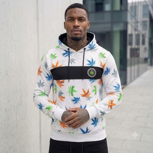 Sweat à capuche personnalisé OEM pour homme, en tissu tricoté 100% coton blanc d'hiver, avec logo imprimé par sublimation sur le devant et doublure. - Product Image 2