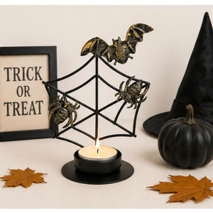 Custom Handmade Vintage Style Iron Spiderweb Tealight Stand Desktop Ornament for Halloween Themed Home <b>Bar</b> Party Decoration - Product Image 4