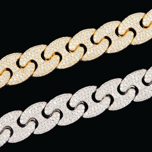 S925 Gold Plated Lab Grown Diamond Link <b>Chain</b> Necklace Hiphop Style Unisex Everyday Wear <b>Chains</b> Jewelry - Product Image 6