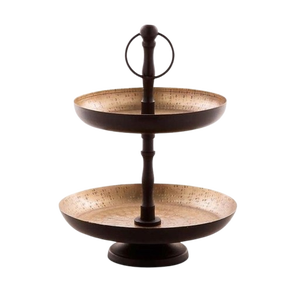 Soporte de Pastel de Metal de 2 Niveles Pure Home + Living Dorado, Soporte de Pastel de Vidrio de 2 Niveles - Product Image 6