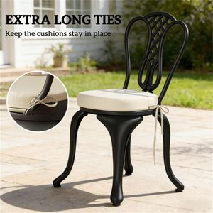 Set di 4 Cuscini Circolari Bianchi Crema per Terrazza Esterna e Giardino - Solo Cuscini - Product Image 3