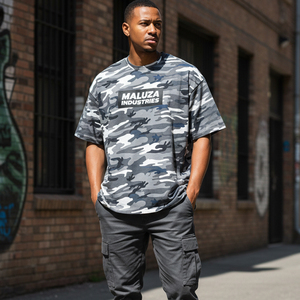 T-shirt Homme Grande Taille Oversize Personnalisé Streetwear Coton Épais Délavé à l'Acide Coupe Boxy Vintage - Product Image 6