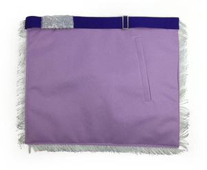 Past Master Blue Lodge <b>Apron</b> - <b>White</b> & Purple with Silver Machine Embroidery custom embroidery, and expert craftsmanship - Product Image 2