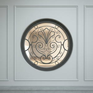 Élégant panneau de clôture décoratif en fer forgé avec motif gravé en spirale, thème nature écologique, surface thermolaquée pour extérieur - Product Image 4