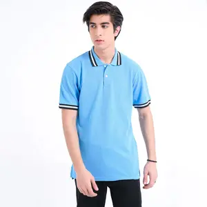 Wholesales Cotton Plain Blue <b>Polo</b> <b>Shirts</b> - Product Image 1