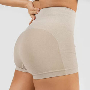 Shorts Deportivos de Yoga para Mujer, Venta al Por Mayor, Logotipo Personalizado, 93% Poliéster, 7% Elastano, Cintura Alta Elástica con Logotipo Personalizado - Product Image 2