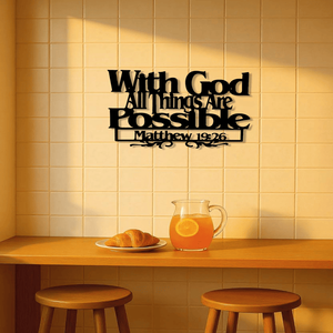 CIFbuy Decorazione da parete in ferro stile rustico vintage con motivo verticale e versi biblici ispiratori, perfetta per la casa, la chiesa o la sala di preghiera - Product Image 3