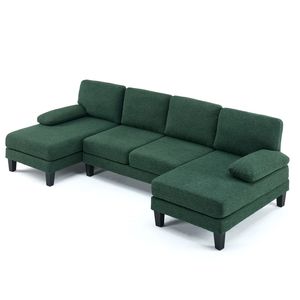 Sofá Seccional Moderno de 3 Plazas, 111.4 Pulgadas, Funda Extraíble, Relleno de Plumas, Extensible, para Muebles de Hogar, Sala de Estar - Product Image 1