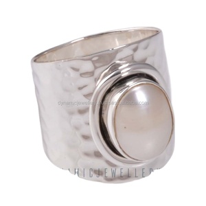 Simple 925 Sterling Silver Freshwater Pearl Ring pour femme en gros Fashion Freshwater Pearl 925 Sterling Silver Ring - Product Image 2