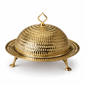 Cúpula de Chocolate Moderna Redonda Plateada con Base de Madera Decorativa para Restaurantes, Hoteles, Bodas y Eventos, Tamaños y Colores Personalizados Disponibles - Product Image 5