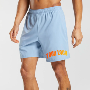 Shorts en coton 100% French Terry épais avec broderie de logo personnalisé, shorts décontractés pour hommes, shorts de fitness - Product Image 1