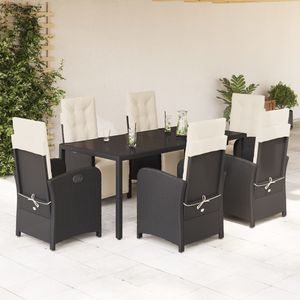 Conjunto de Comedor para Patio en Negro y Blanco Crema para Uso en Jardín - Product Image 1