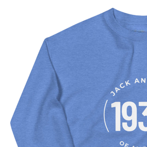 Sweat-shirt unisexe bleu à col rond avec motif brodé circulaire, pull en molleton à manches longues, vêtement décontracté et tendance - Product Image 4