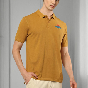 Camisas de Lona 100% Algodón para Hombre, Bordadas, Manga Corta, Cuello en Contraste, Secado Rápido, Estilo Casual, Alta Calidad - Product Image 1