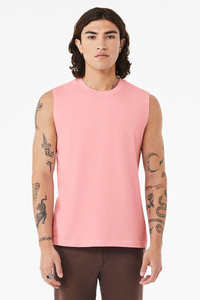 Camisetas sin mangas de alto rendimiento para hombre Bella Canvas Custom Apparel, camisetas unisex de mezcla triple, Tri/Negro, talla XS - Product Image 3