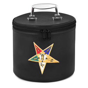 Étui à casquette en cuir OES Fez Masonic Regalia avec couleur et taille personnalisables, broderie à la main durable - Product Image 1