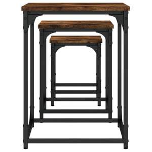 Juego de 3 mesas de centro pequeñas de madera de roble ahumado - Product Image 6