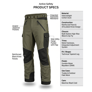 Technical <b>Work</b> Trousers Poly Cotton Ripstop <b>Cargo</b> Safety <b>Pants</b> for Tradesmen - Product Image 5