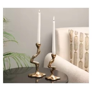 Porte-bougie en aluminium robuste, chandelier en métal, centre de table pour mariage, Noël et décoration intérieure - Product Image 1
