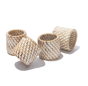 Porte-serviettes en rotin blanc et violet au design attrayant, accessoire pour la table de dîner royale, au prix le plus bas - Product Image 5