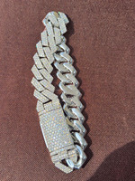 Bracelet à breloques Vana Jewels H01 14MM en argent sterling 925, serti de moissanite brillante 17 carats, coupe Miami Cuban Link, design Monaco, style hip-hop