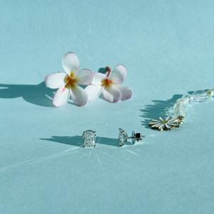 Pendientes de Diamantes Cultivados en Laboratorio Certificados de 1.25 CT, Corte Radiante, Color E, VVS1, Excelente Corte, Oro Blanco de 14k, Diseño Unisex Minimalista - Product Image 3