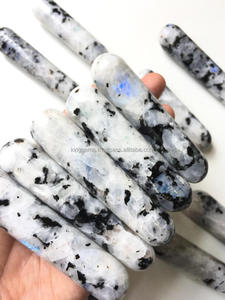 Wholesale Natural Gemstone Carved Feng Shui Flashy <b>Rainbow</b> Moonstone Smooth Massage Wand Yoni <b>Dildo</b> for Home Decoration and Love - Product Image 2