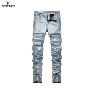 Pantalones de Cuero Personalizados de Alta Calidad, Casuales, Resistentes al Agua, Transpirables, de Secado Rápido, Corte Ajustado, con Cierre de Cremallera para Hombre - Product Image 1