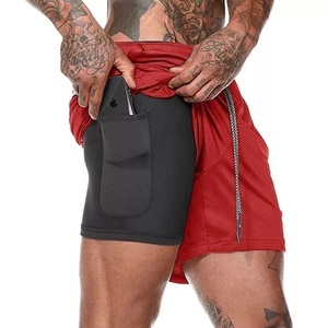 <b>Mens</b> 2 in 1 Gym <b>Shorts</b> <b>Compression</b> Liner Running Workout Athletic <b>Shorts</b> with Phone Pocket - Product Image 5