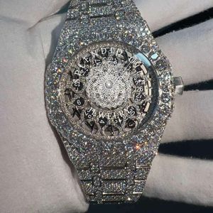 Reloj de Lujo con Diamantes, Cristal de Zafiro, Caja de Plata con Moissanita, 28mm, Movimiento de Cuarzo Analógico ETA, 10m, un Regalo Espléndido - Product Image 5