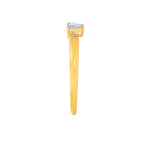 Anillo de Oro con Diamantes, Corte Esmeralda, Detalle Halo, Oro de 18K, 3.1g, Romance Clásico, Artesanía Premium - Product Image 4