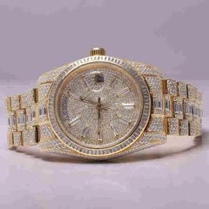 Reloj Automático con Incrustaciones de Diamantes Moissanite Redondos y Baguette con Claridad VVS, Totalmente Engastado, a Precio de Mercado, para Distribuidores Mayoristas - Product Image 1
