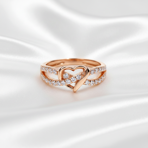 Luxury Infinite Symbol Heart-shape Hollow <b>Crossed</b> Wedding Ring Moissanite Customized 925 Sterling Silver Women's Engagement Ring - Product Image 2