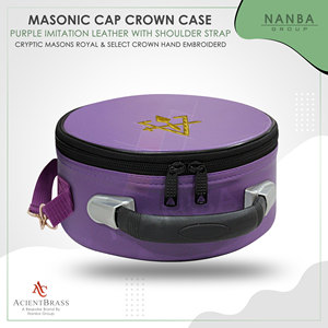 Estuches para Gorras de Masón Cryptic Mason Royal & Select Master, Color Morado, con Emblemas Bordados en Oro, Cierre de Cremallera, Ligeros y Personalizables - Product Image 3