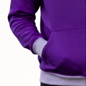 Sweat à capuche d'hiver respirant bicolore pour homme, coupe ample, avec capuche et poignets contrastants, en molleton de coton de haute qualité, couleur unie, avec poche - Product Image 5