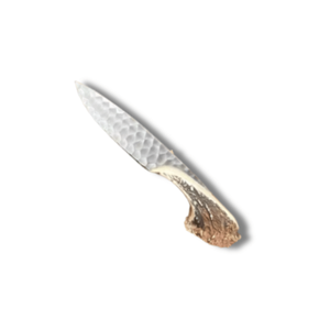 High Quality Handmade Bushcraft Camping Hunting Knife Stag Antler Handle <b>Hammer</b> Finish Damascus Steel Drop Point OEM Wholesale - Product Image 1